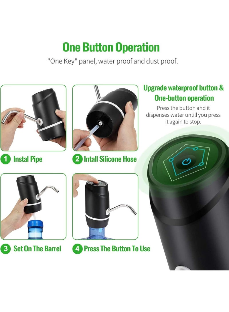 5 جالون الكهربائية الشرب المحمولة موزع المياه ، Universal USB شحن زجاجة المياه مضخة ل 2-5 جالون مع 2 السيليكون - Image 5